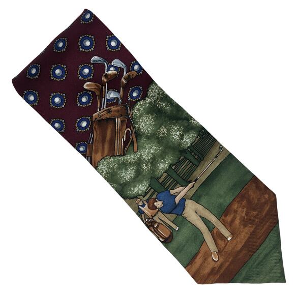 Golfer In Swing Tie - Picture 2 of 6